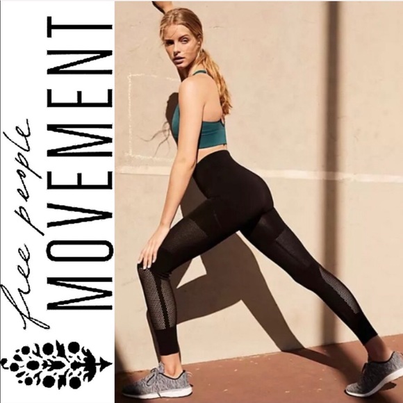 Free People Pants - NWT Free People Movement Black Sculpt Mesh Legging